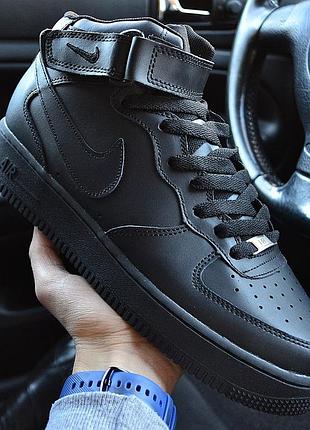 ❄️ nike air force high black winter❄️ кросівки найк, зимові чорні з хутром