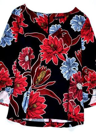 Marks &amp; Spencer очень красивая блуза натуральная в цветочный принт описание и фото5 фото