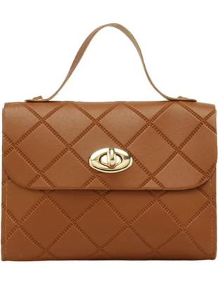 Маленька брендова жіноча сумка-месенджер через плече, brown