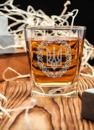 Хит! стакан для виски "герб з вінком", крафтова коробка подарок мужчине на день рождения