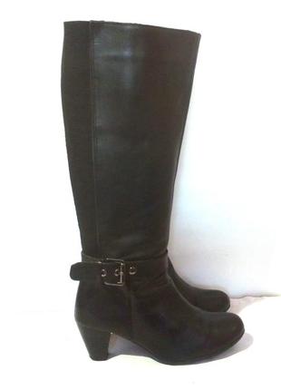 Кожаные демисезонные сапоги на широкую ножку, р.36 код a3636