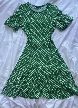 Сукня зелена в ромашки1 фото