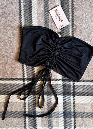 Топ на зав'язках чорний жатка