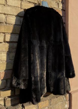 Пальто шуба норка nafa номерна стильний мінімалізм без ворота р.46-486 фото
