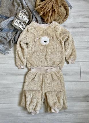 Плюшевый домашний костюм (пижама)🐻 7-8 лет [128 см ]2 фото