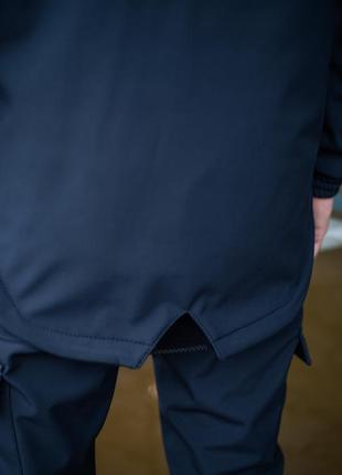 Куртка ветровка мужская повседневная непромокаемая с капюшоном синяя весна осень9 фото
