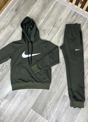 Спортивный костюм nike big swoosh синий, хаки1 фото