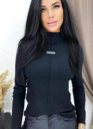 Женский стильный базовый гольф, трикотажная водолазка с горловиной, кофта, кофточка, свитер xs, s, m