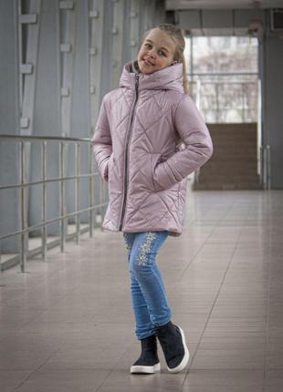 Демисезонная куртка на девочку подростка 12-17 лет, модная удлиненная подростковая курточка для девушек- весна3 фото