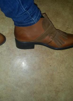 Натуральные кожаные ботинки, сапоги с пряжкой inuovo zara mango4 фото