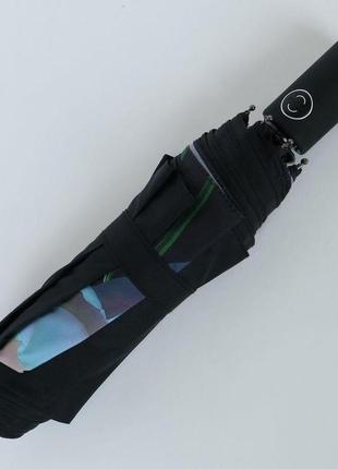 Чорна автоматична жіноча парасолька лотос nex арт. 33941-49 фото
