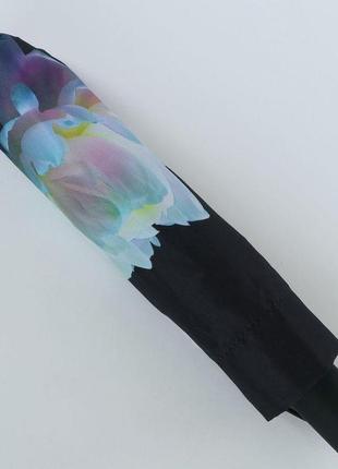 Чорна автоматична жіноча парасолька лотос nex арт. 33941-48 фото