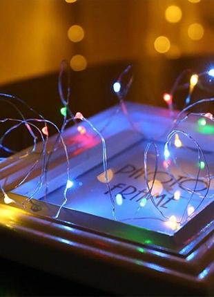 Led-гірлянда новорічна на завісу, штори usb 100led з дк 10 м колір: мультиколор2 фото