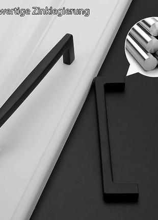Ручки чорні, меблеві, для кухонних шаф, кухонні ручки чорні матові меблеві ручки4 фото