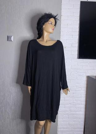 Вільна італійська сукня оверсайз з кишеньками  плаття міді дуже великого розміру батал італія planet moda, xxl