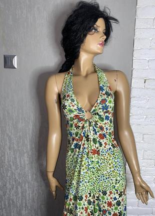 Платье в цветочный принт с кольцом винтажное платье сарафан lyzz, s3 фото