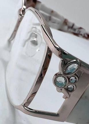 Коригувальні окуляри для зору жіночі в красивій металевій оправі із широкими пластиковими дужками +1.54 фото