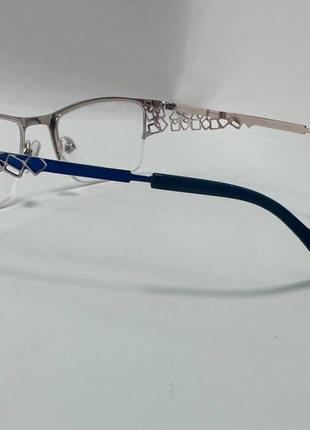 Очки женские корректирующие зрение прямоугольные полуободковые в металлической оправе...