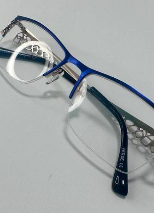 Очки женские корректирующие зрение прямоугольные полуободковые в металлической оправе...