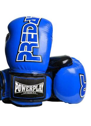 Боксерские перчатки спортивные тренировочные для бокса powerplay 3017 синий карбон 12 унций ku-226 фото