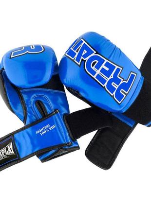 Боксерские перчатки спортивные тренировочные для бокса powerplay 3017 синий карбон 12 унций ku-225 фото
