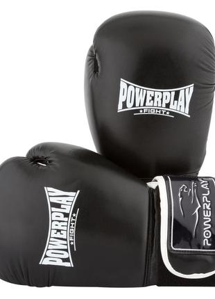 Боксерские перчатки спортивные тренировочные для бокса powerplay 3019 challenger черные 8 унций ku-226 фото