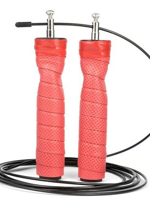 Скакалка тренировочная спортивная скоростная 7sports cross rope 3м. на подшипниках sk-1 7s красно-черная ku-22