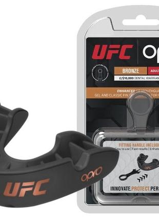 Капа для бокса защитная боксерская защита для единоборств opro junior bronze ufc hologram black ku-22