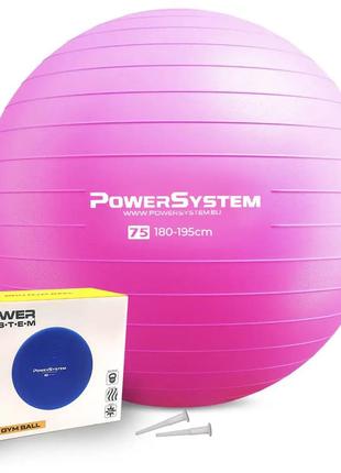 М'яч фітбол спортивний тренувальний для фітнесу power system ps-4013 ø75 cm pro gymball pink ku-22