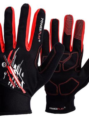 Перчатки для бега спортивные тренировочные powerplay 6607 черно-красные l ku-22