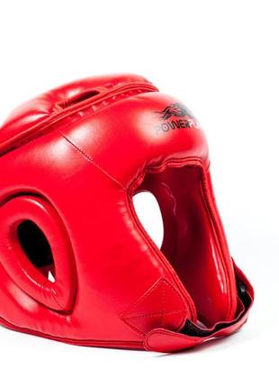Боксерский шлем турнирный тренировочный спортивный для бокса powerplay красный xl ku-222 фото