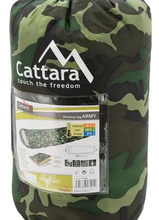 Спальный мешок одеяло для кемпинга и туризма (спальник) cattara "army" 13404 камуфляж 5-15°c ku-222 фото