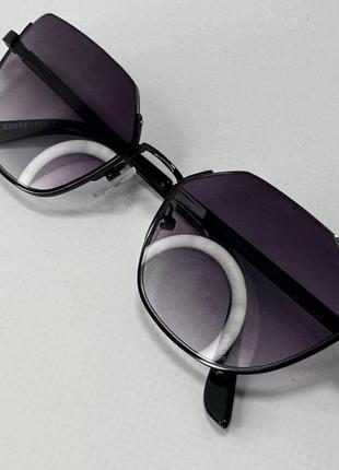 Коригувальні окуляри для зору жіночі метелики зрізаний верх оправи в металевій оправі чорний, +2.53 фото