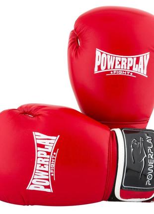 Боксерские перчатки спортивные тренировочные для бокса powerplay 3019 challenger красные 16 унций ku-22