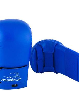 Перчатки для карате тренировочные спортивные перчатки для единоборств powerplay 3027 синие l ku-222 фото