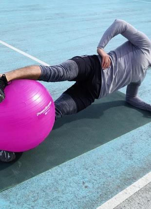 М'яч фітбол спортивний тренувальний для фітнесу power system ps-4011 ø55 cm pro gymball pink ku-222 фото