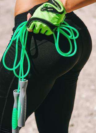 Скакалка тренировочная спортивная powerplay 4204 classic jump rope зеленая (2,7m.) ku-224 фото