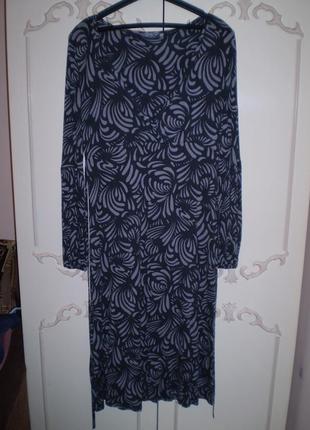 Трикотажное платье отрезное под грудью размер 14 l  per una