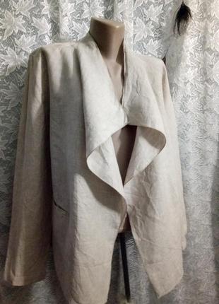Льняной меланжевый кардиган~пиджак пог-57см1 фото