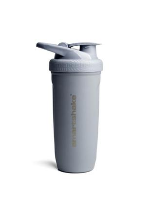 Пляшка шейкер спортивна універсальна для спортзалу smartshake металевий 30oz/900ml gray (original) ku-22