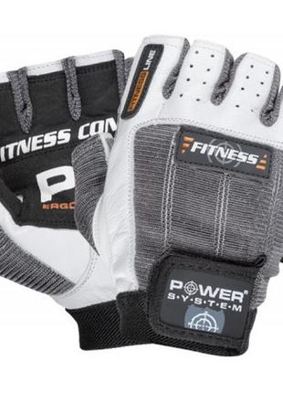 Перчатки для фитнеса спортивные тренировочные power system ps-2300 fitness grey/white s ku-22