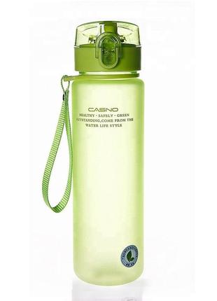 Пляшка спортивна для води пластикова для тренувань casno 850 мл kxn-1183 зелена ku-228 фото