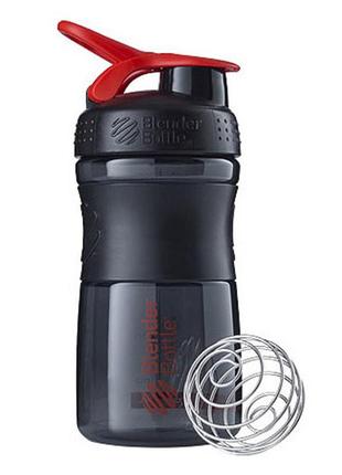 Пляшка шейкер спортивна універсальна для спортзалу blenderbottle 20oz/590ml black/red (original) ku-22