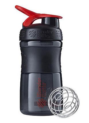 Бутылка шейкер спортивная универсальная для спортзала blenderbottle 20oz/590ml black/red (original) ku-22