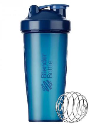 Бутылка шейкер спортивная универсальная для спортзала blenderbottle 28oz/820ml navy (original) ku-22