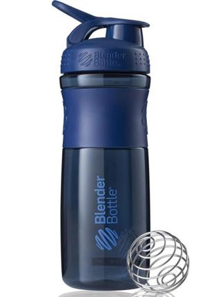 Бутылка шейкер спортивная универсальная для спортзала blenderbottle 28oz/820ml navy (original) ku-22