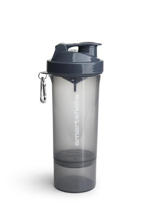 Бутылка шейкер спортивная универсальная для спортзала smartshake slim 500ml gray ku-22