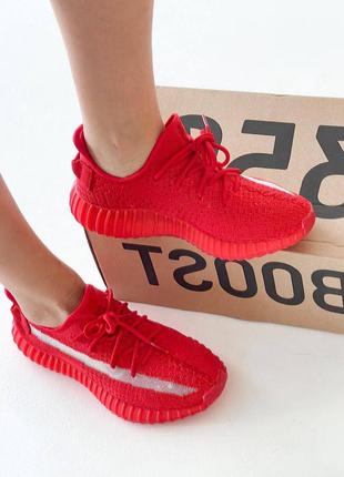 ♦️adidas yeezy boost 350 red♦️кроссовки мужские/женские адидас изи буст красные, летние.1 фото