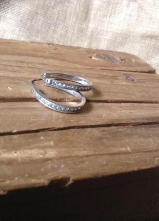 Серьги серебряные кольца. клеймо.