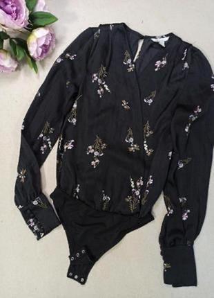 Очень красивая нарядная блуза боди на запах от h&amp;m,2 фото